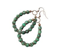 Boucles d'oreilles en pierre naturelle d'inspiration artistique pour les femmes qui aiment les styles vintage rétro, taille unique, Comme décrit, Comme décrit.