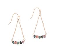 Boucles d'oreilles en pierres Agate Aquatique femme Sloya Piana Vert 4,7x2,2 cm