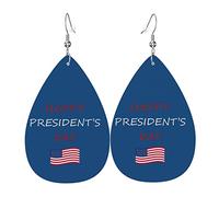 Boucles d'oreilles en similicuir Happy President's Day Boucles d'oreilles pendantes en forme de larme pour femmes filles