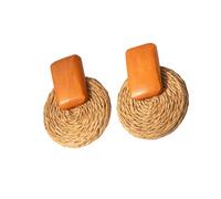 Boucles d'oreilles en sisal décomposables - Unique - Visage rugueux - Mode éthique - Souligne les boucles d'oreilles en sisal, Circular, Comme décrit, Comme décrit.