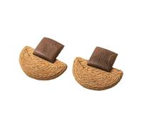 Boucles d'oreilles en sisal démontables, visage rugueux unique, mode éthique, boucles d'oreilles fines pour un usage quotidien, semicircle, comme décrit