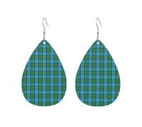 Boucles d'oreilles en tartan écossais MacLeod of Harris, tartan de chasse écossais Macrae, accessoires de mode en forme de goutte d'eau