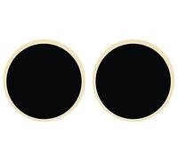 Boucles d'oreilles en titane, bouton, pierre noire, Acier inoxydable, Simili