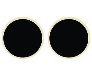 Boucles d'oreilles en titane, bouton, pierre noire, Acier inoxydable, Simili
