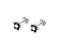 Boucles d'oreilles en titane Labret zircon cubique boucles d'oreilles noires hypoallergéniques sans nickel pour femmes filles cadeau d'anniversaire