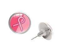Boucles d'oreilles en verre avec pierres précieuses pour sensibiliser à la santé du sein, confortables et élégantes, pour un usage quotidien et un événement social, boucles d'oreilles tendance contre