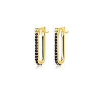 Boucles d'oreilles en zircon blanc noir en forme de bar pour femmes Perçage de boucles d'oreilles pendenties bijoux