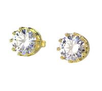 Boucles d'oreilles en zircon bleu/blanc en couronne 18 km plaque à or 925 boucles d'oreilles en zircone cubique argentée pour femmes hommes CZ Crystal Hypoallernic Stud Oreille pour les