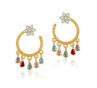 Boucles d'oreilles en zircon de couleur plaqué or 14K pour femme, grandes boucles d'oreilles Chunky Floral, boucles d'oreilles audacieuses irrégulières exagérées pour Summer Beach Party