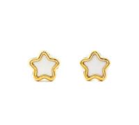 Boucles d'Oreilles Enfant Etoile nacre Or Jaune 18 Carats - Coffret cadeau - Certificat de garantie - Mondepetit