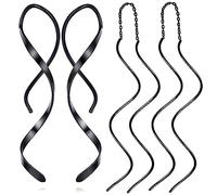 Boucles d'oreilles enfile-aiguille en spirale, hypoallergénique 18 g en acier inoxydable 316L, faites à la main, torsadées, incurvées, boucles d'oreilles minimales pour oreilles sensibles avec coffret