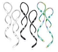 Boucles d'oreilles enfile-aiguille en spirale, hypoallergénique 18 g en acier inoxydable 316L, faites à la main, torsadées, incurvées, boucles d'oreilles minimales pour oreilles sensibles avec coffret