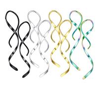Boucles d'oreilles enfile-aiguille en spirale, hypoallergénique 18 g en acier inoxydable 316L, faites à la main, torsadées, incurvées, boucles d'oreilles minimales pour oreilles sensibles avec coffret