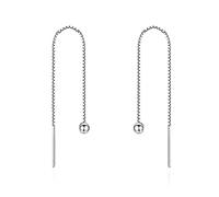 Boucles d'oreilles enfile-perles en argent sterling 925 pour femme - 70 mm x 120 mm, Argent sterling.,