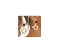 Boucles d'oreilles épaisses en forme de croix dorées pour femme, boucles d'oreilles pendantes vintage en forme de grand crucifix, accessoires de bijoux pour cadeau de baptême, Large, Acier allié, Pas