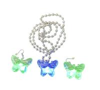 Boucles d'oreilles et collier élégants à LED - Chargement USB pour les fêtes - Rencontres - Bijoux LED élégants - Boucles d'oreilles et collier - Chargement USB pour les fêtes et les rencontres, Comme