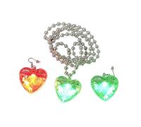 Boucles d'oreilles et collier élégants à LED - Chargement USB pour les fêtes - Rencontres - Bijoux LED élégants - Boucles d'oreilles et collier - Chargement USB pour les fêtes et les rencontres, Comme