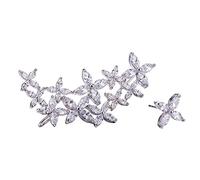 Boucles d'oreilles étalon 18K pour Femmes, Forme de Fleur avec des Boucles d'oreilles de Goujon Cartilage d'hélice Moissite pour Les Femmes Or