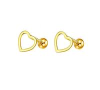 Boucles d'oreilles étalons en Or Jaune 18K pour Femmes, Boucles d'oreilles de pote de Cartilage de cardiars Creux polis polis pour Femmes pour Femmes