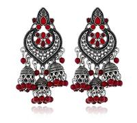 Boucles d'oreilles ethniques tendance Jhumki Drop Boucles d'oreilles Gypsy Gypsy Dangle Bijoux Décoration Cadeau pour fille Hoop Dangle Drop, taille unique, Comme décrit