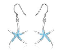 Boucles d'oreilles étoile de mer 925 en argent Sterling étoile de mer pendantes boucles d'oreilles hawaïennes mer océan plage bijoux cadeaux pour femmes filles