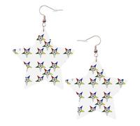 Boucles d'oreilles étoiles de l'Est pour femme, boucles d'oreilles pendantes en forme d'étoile étincelante, bijoux tendance pour soirée, One Size, Cuir