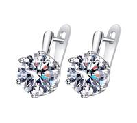 Boucles d'oreilles européennes et américaines avec grande pierre principale Clips d'oreilles tendance en zircone et boucles d'oreilles en forme de feuille pour, taille unique, Cuivre, Pas de pierre