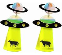 Boucles d'oreilles extra-terrestres en acrylique OVNI - Accessoire de fête - Cadeau pour femme, adolescente, anniversaire, Noël, amis - Traitement astucieux