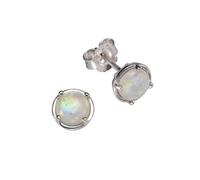 Boucles d'oreilles F en argent sterling 925/- synthé. Opale bleue synthétique...