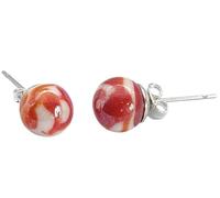 Boucles d'oreilles faites à la main en verre de Murano, bijoux en verre de Murano de Venise Italie, boucles d'oreilles à tige en verre plaqué argent, délicates 0,8 cm/8 mm