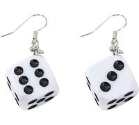 Boucles d'oreilles fantaisie drôles pendantes, boucles d'oreilles en dés pour les filles, boucles d'oreilles étranges, bijoux de crochet d'oreille rétro Bien géré