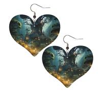 Boucles d'oreilles fantaisie en cuir pour femme, boucles d'oreilles pendantes légères en forme de cœur, bijoux cadeaux