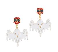 Boucles D'Oreilles Fantôme Bijoux Fantôme Mignon Crâne Métal Strass | Boucles D'Oreilles Pendantes Drôles Pour Femme Fille Vacances Fête Rendez-Vous Port Festival
