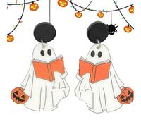 Boucles d'oreilles fantôme d'Halloween - Boucles d'oreilles pendantes en acrylique | Boucles d'oreilles fantôme hantées, boucles d'oreilles gothiques, bijoux sur le thème d'Halloween pour Halloween