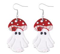 Boucles d'oreilles fantôme Halloween style pendentif gothique en bois | Jolies boucles d'oreilles Halloween pour femme, mariage, bal, quotidien, plage, vacances, accrocheur