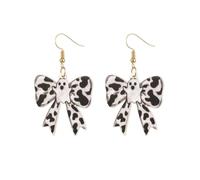 Boucles d'oreilles fantômes d'Halloween pour femme - Boucles d'oreilles pendantes - Motif léopard - Nœud effrayant - Accessoires de fête d'Halloween, L, Acrylique, Pas de gemme