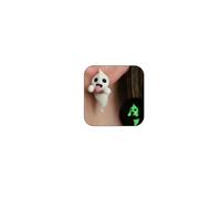 Boucles d'oreilles fantômes phosphorescentes en résine pour Halloween - Petit clou blanc amusant - Bijoux lumineux uniques pour femme, Résine, Pas de gemme