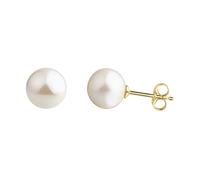 Boucles d'oreilles Fascination by Ellen K. en or jaune 585 avec 2 perles d'ea...