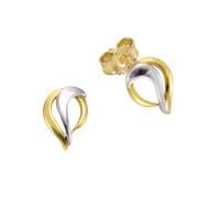 Boucles d'oreilles Fascination by Ellen K. en or jaune 585/- forme incurvée b...