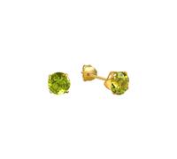 Boucles d'oreilles Fascination earring 333 or jaune poli brillant péridot 5mm...