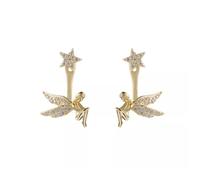 BOUCLES D'OREILLES FEE ANGIA SUR CRISTAUX SWAROVSKI, BOUCLES FEE, COLLIER FEE, FIGURINE FEE, STATUETTE FEE