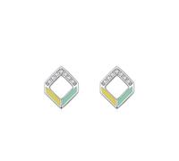 Boucles D'Oreilles Femme 925, Boucle D'Oreille Vintage Clou Losange Creux Zircone Cubique Forme Ronde Argent