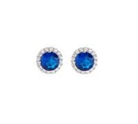Boucles D'Oreilles Femme Amen DIAMANTS Bleus En Argent 925 Code ELUBOBBBLZ