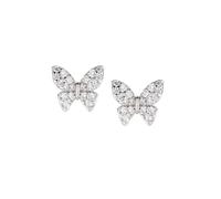 Boucles D'oreilles Femme Amen Fleurs - Argent 925 Finition Or Rose Et Zirconia