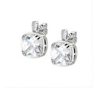 Boucles D'oreilles Femme Amen Jewelry - Puces En Argent 925 Avec Cristaux De Taille Coussin Et Pavé De Zirconiums