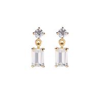 Boucles D'Oreilles Femme Amen Princesse Rectangulaire en Argent 925 D'Or Code