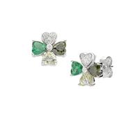 Boucles D'Oreilles Femme Amen QUADRICUORE Verte En Argent 925 Code EQUSBMVE