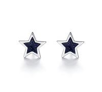 Boucles D'oreilles Femme Argent 925 Hypoallergénique Boucles d'oreilles étoile noire plaquées plaqué or 18 carats pourpre scintillant Boucles D'oreilles Pour Fille, Livré Dans Une Boîte Cadeau Bijoux