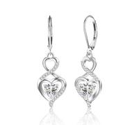 Boucles d'oreilles Femme Argent Pendantes 925 Post Boucle Oreille Femme Boucle Doreille Pendante Zircon avec Pierres de Coure avec Strass