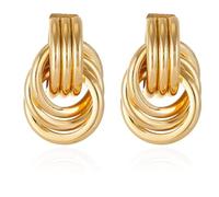 Boucles d'oreilles femme, Boucle d oreille femme, Boucles d'oreilles Créoles Épaisses 14K Or Argent 925 Plaqué Chunky Creoles Cadeau Bijoux Femme